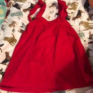 Cat & Jack Red Corduroy Pinafore with Adjustable Straps
